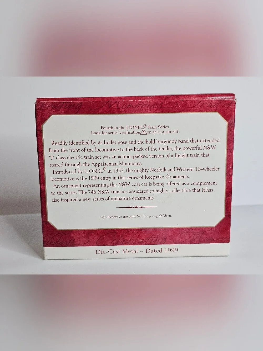 Hallmark Keepsake 1999 Lionel 746 Norfolk & Western Steam Locomotive Ornament #4
